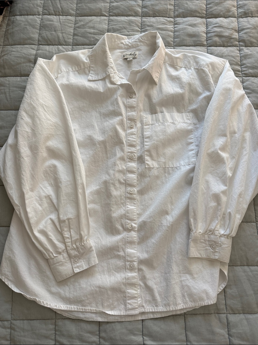 Wonderly White Long-Sleeve Button-Up Shirt